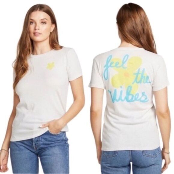 NWT Chaser Feel The Vibes Graphic Tee Shirt XS - Picture 2 of 5